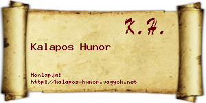 Kalapos Hunor névjegykártya